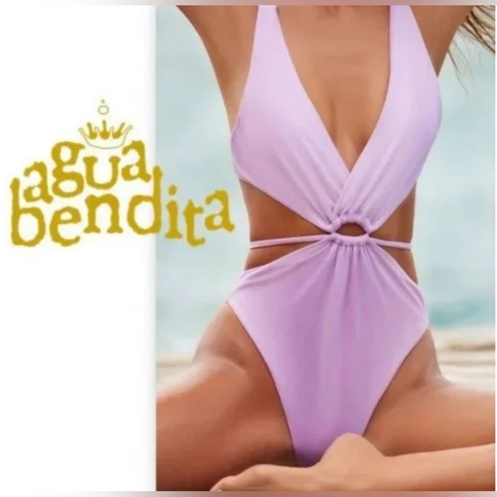 Agua Bendita Danielle Bouk One Piece Swimsuit in Lilac, Medium
